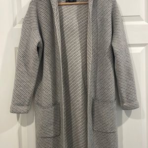 Tahari 100% cashmere long sweater jacket with hood.  Hardly worn